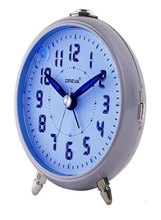 أوريفا ساعة منبه طاولة من أوريفا مزودة بإضاءة LED وصوت تنبيه بأربع خطوات (هيكل مزخرف بإضاءة LED بيضاء، 9.1 سم × 5.6 سم × 9.8 سم، AA3527)، مصنوعة من البلاستيك - Image 1